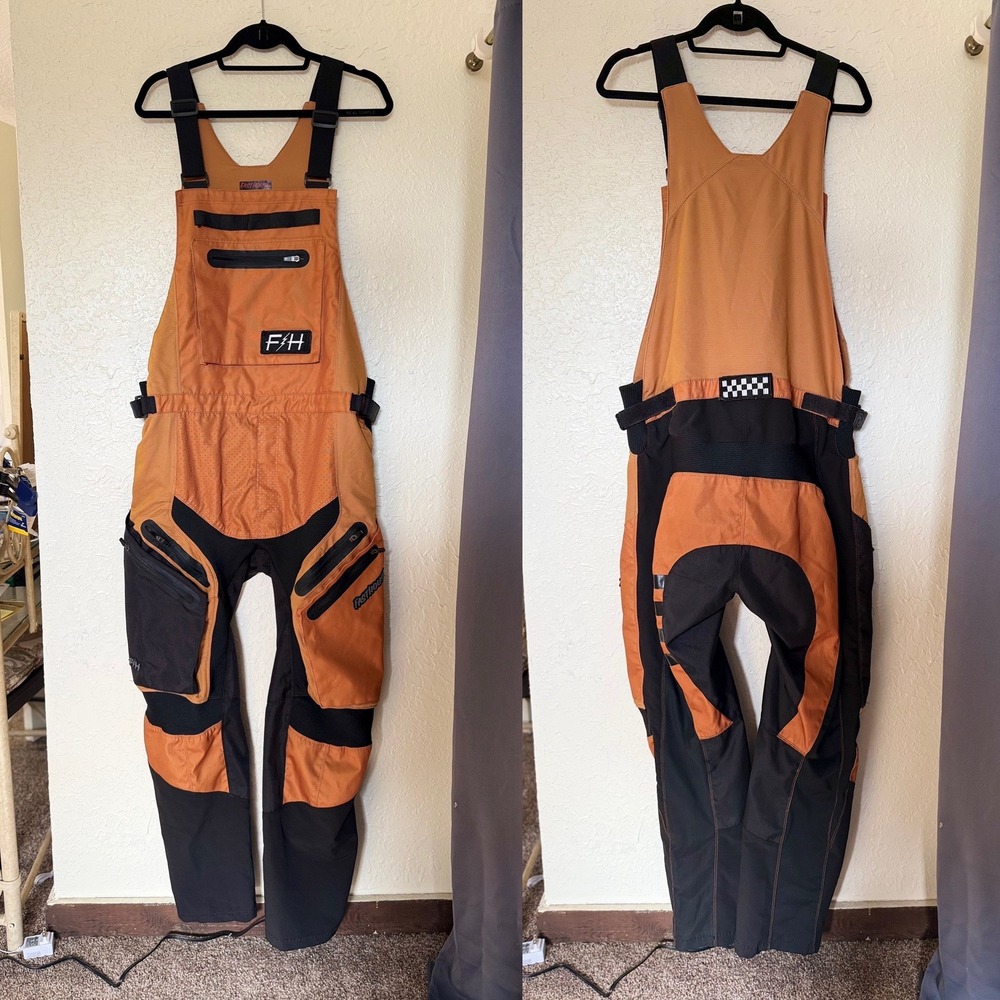Fasthouse Motorall Motocross Off Road Riding Bib Overalls Camel Black 38